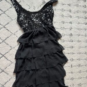 Black Asymmetrical One Shoulder Cocktail Dress